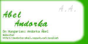 abel andorka business card