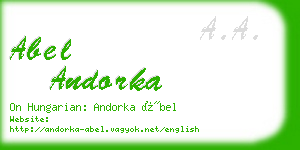 abel andorka business card